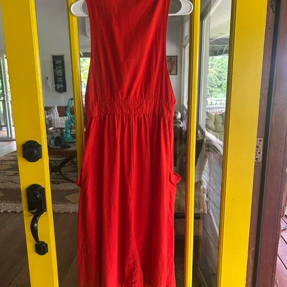 Free People Red Sleeveless Dress with deep pockets - Picture 3 of 5